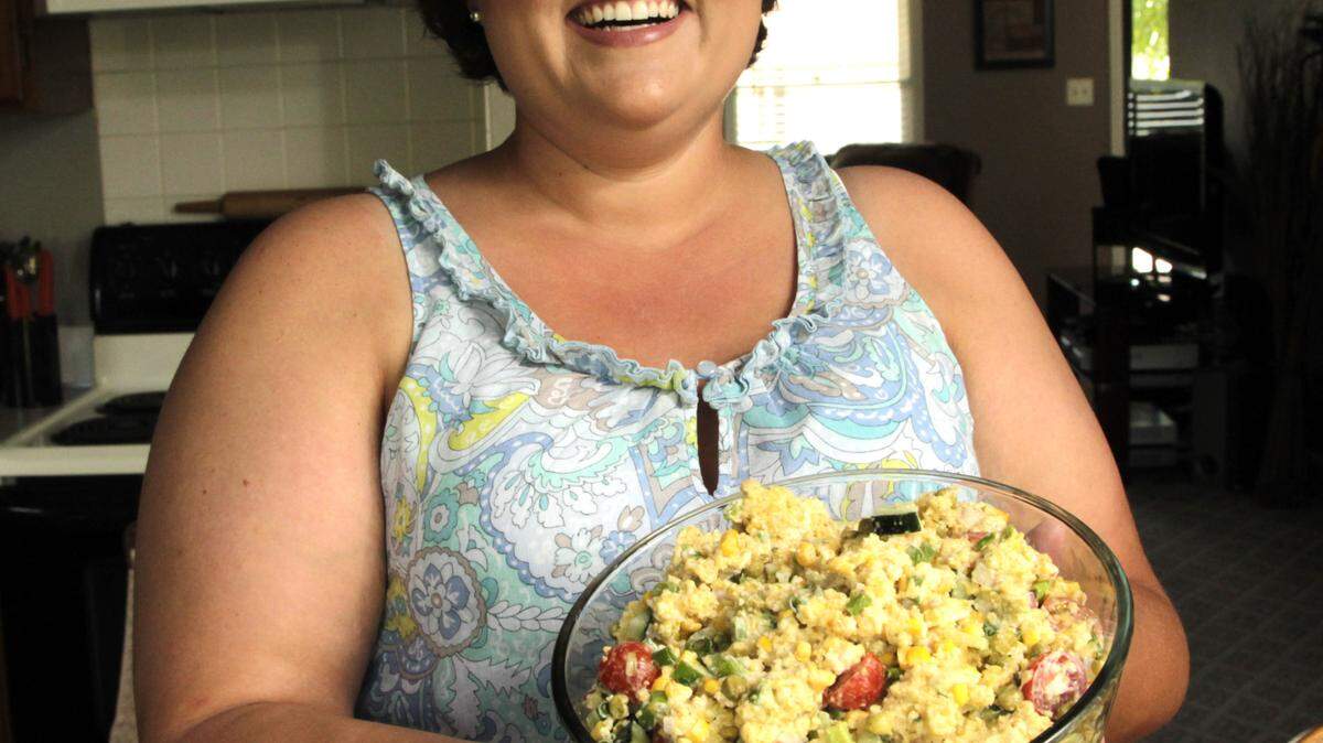 Grace Gayheart of Versailles has a variation of her mother's corn bread salad recipe, which starts with Jiffy mix, below.  