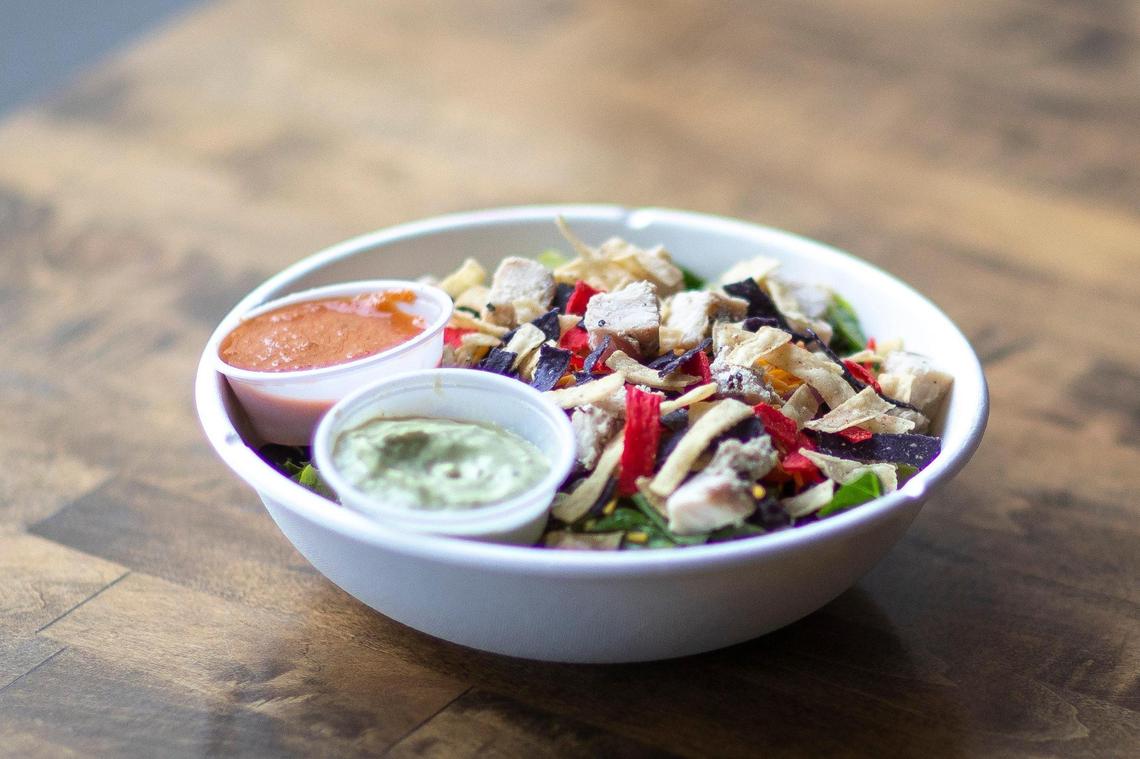 The chicken taco salad is Vinaigrette Salad Kitchen’s most popular. The salad includes roasted chicken, black beans, and tortilla strips. Thursday, Sept. 30, 2021