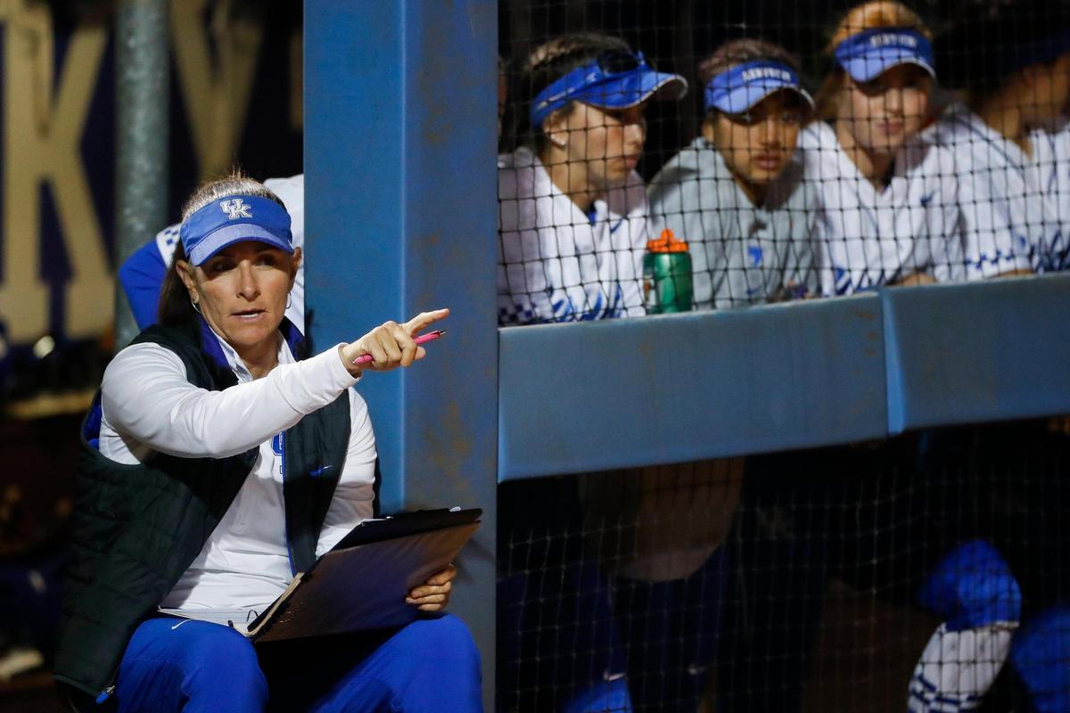 Kentucky head coach Rachel Lawson calls every pitch from the dugout for her seven-person pitching staff. “Each pitcher brings something special to the plate and that’s super unique for us,” infielder Erin Coffel said.