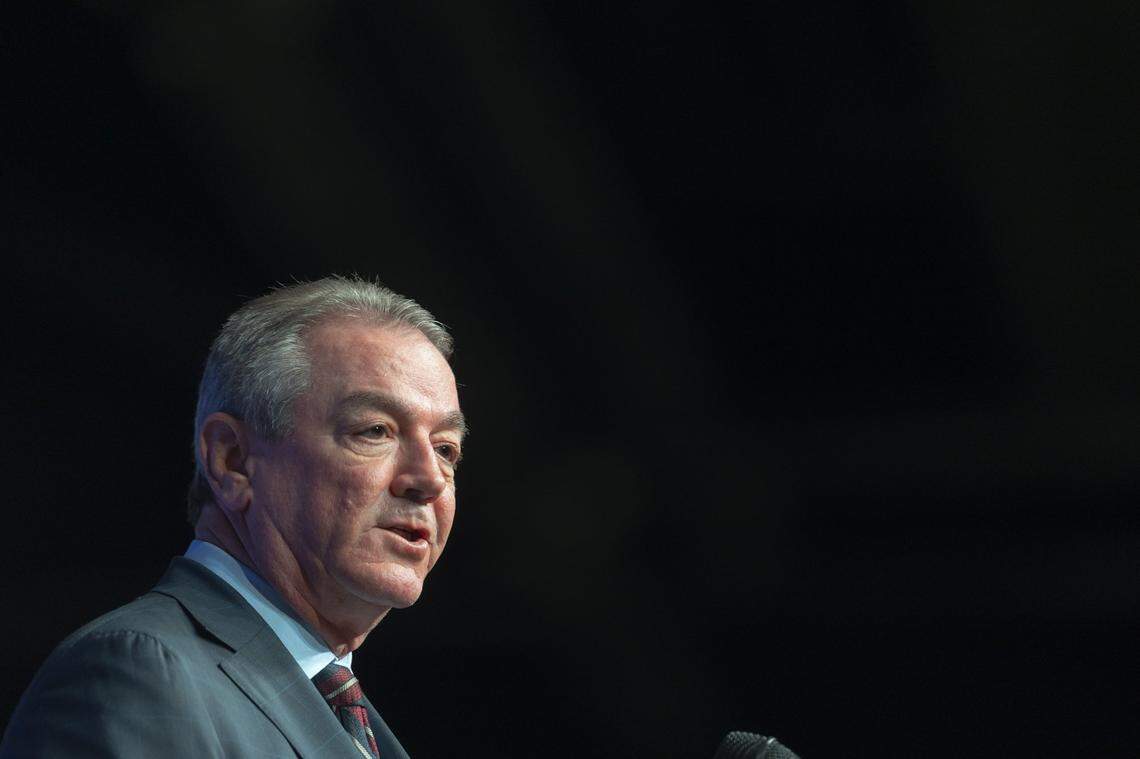 Kentucky House Speaker David Osborne, R-Prospect, speaks during the 31st Annual Kentucky Chamber Day Dinner at the Central Bank Center in Lexington, Ky., on Thursday, Jan. 8. 2026.