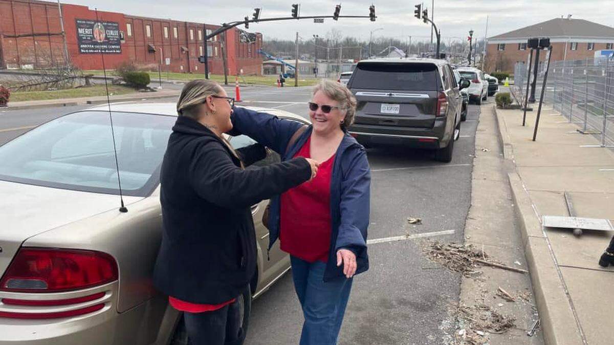 Sharon Sutherland drove four hours to Mayfield on December 26 to meet Rebecca Marsala, who had lost her car at the Candle Factory where she was working December 10. Source: Graves County Sheriff
