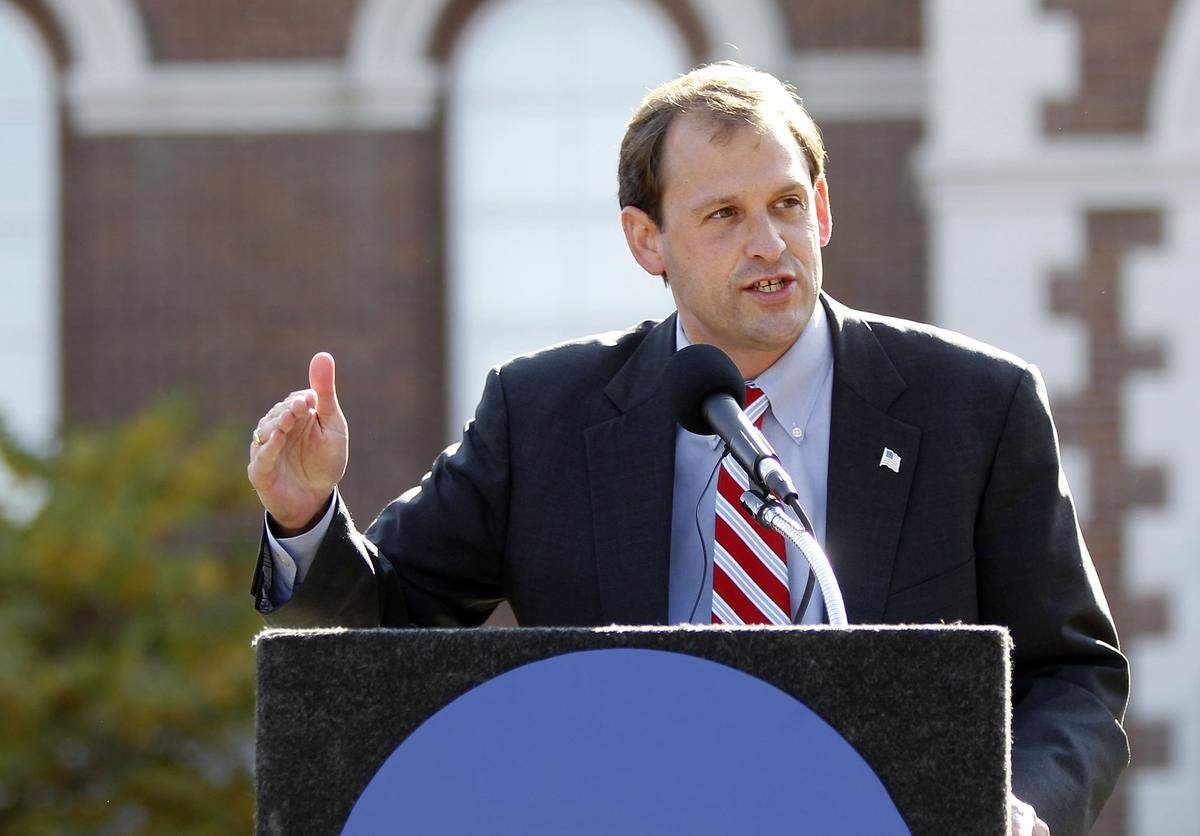 Then-6th District House candidate, Andy Barr, republican, spoke outside the UK Administration building on Friday October 29, 2010 in Lexington, Ky. Photo by Mark Cornelison | Staff.