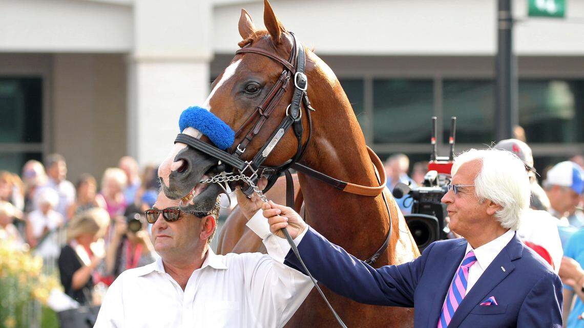 Triple Crown winner Justify was honored with a victory parade at Churchill Downs on Saturday night.
