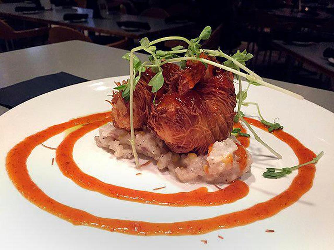 Azur’s signature woven shrimp are served over coconut sweet corn risotto with a honey, garlic and red chile glaze. After 20 years in Lexington’s Beaumont neighborhood, the restaurant announced it is closing at the end of the year.