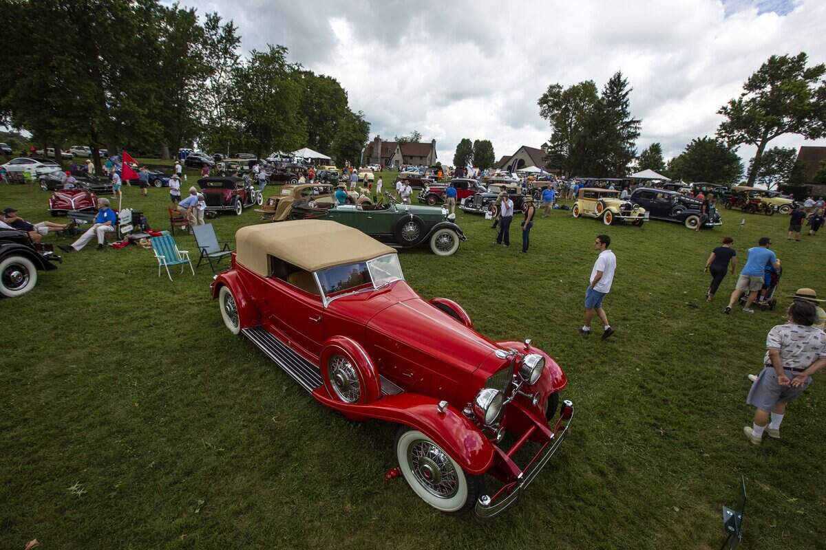 The annual Keeneland Concours d'Elegance at Keeneland attracts a bog crowd and lots of antique cars.
