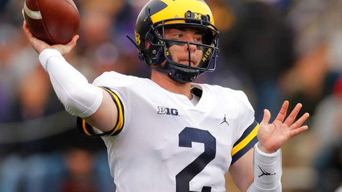 Michigan quarterback Shea Patterson leads the No. 12 Wolverines against visiting No. 15 Wisconsin on Saturday, Oct. 13, 2018, in a key Big Ten Conference college football game.