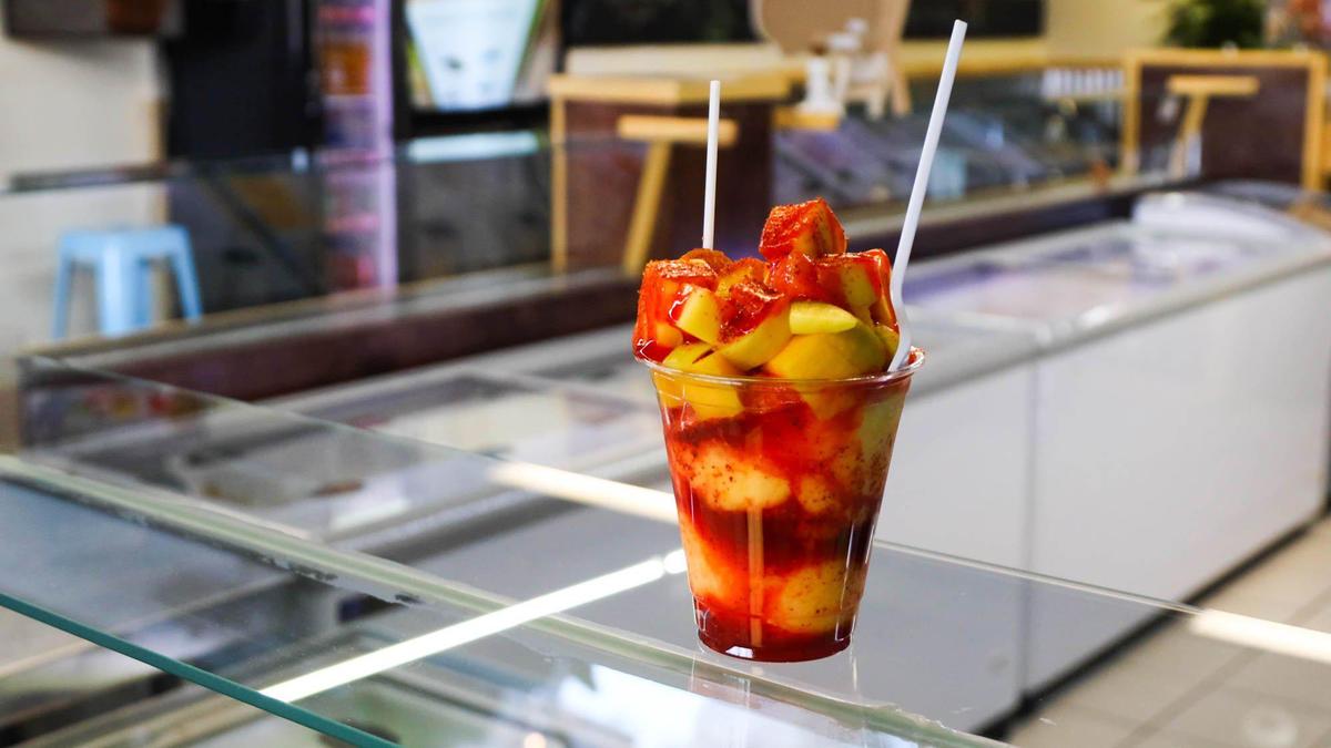 The mangonada served at El Lounge ice cream shop on Alexandria Dr. March 19, 2021.