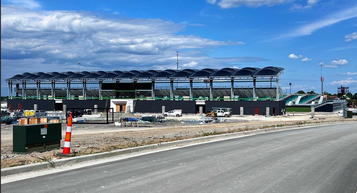 The construction site for Lexington Sporting Club’s new soccer-specific stadium is shown on Aug. 13. The new stadium will have 7,500 seats.