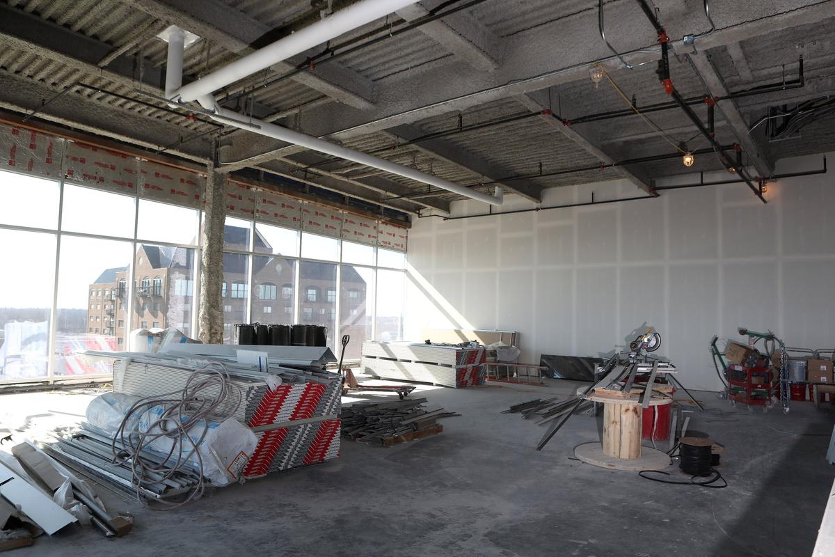 Construction continued in the penthouse condominium, which is almost 8,000 square feet, Wednesday at City Center in Lexington. Walls are already going up in some units.