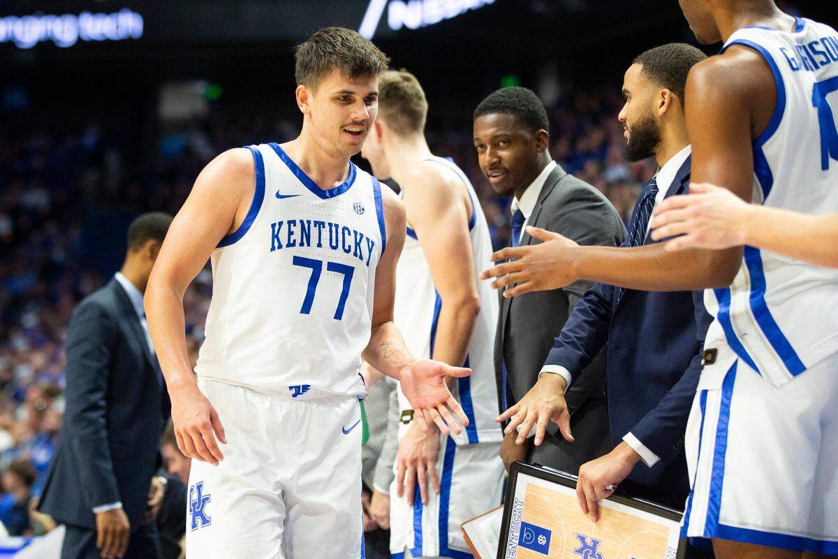 Kerr Kriisa tied a career high with 12 assists in Kentucky’s win over Bucknell, just his second game with the Wildcats.