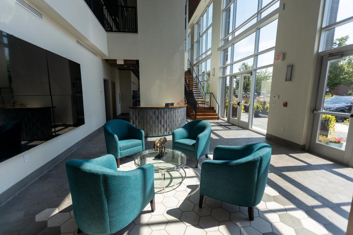 Interior lobby space of Lex Studios on Codell Drive, July 15, 2024.