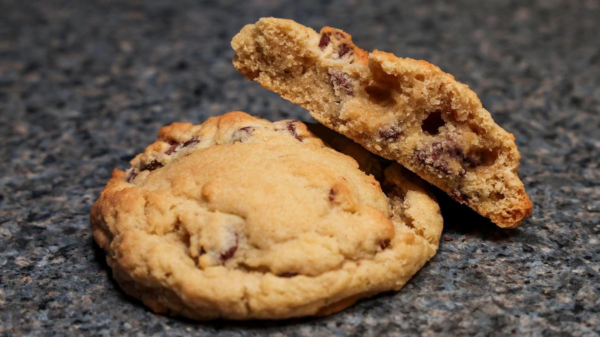 When Olive’s Apron owner Ashley Crossen created the recipe for her chocolate chip cookie, she wanted “a big, chunky cookie that’s like medium rare.” Each cookie is $3.