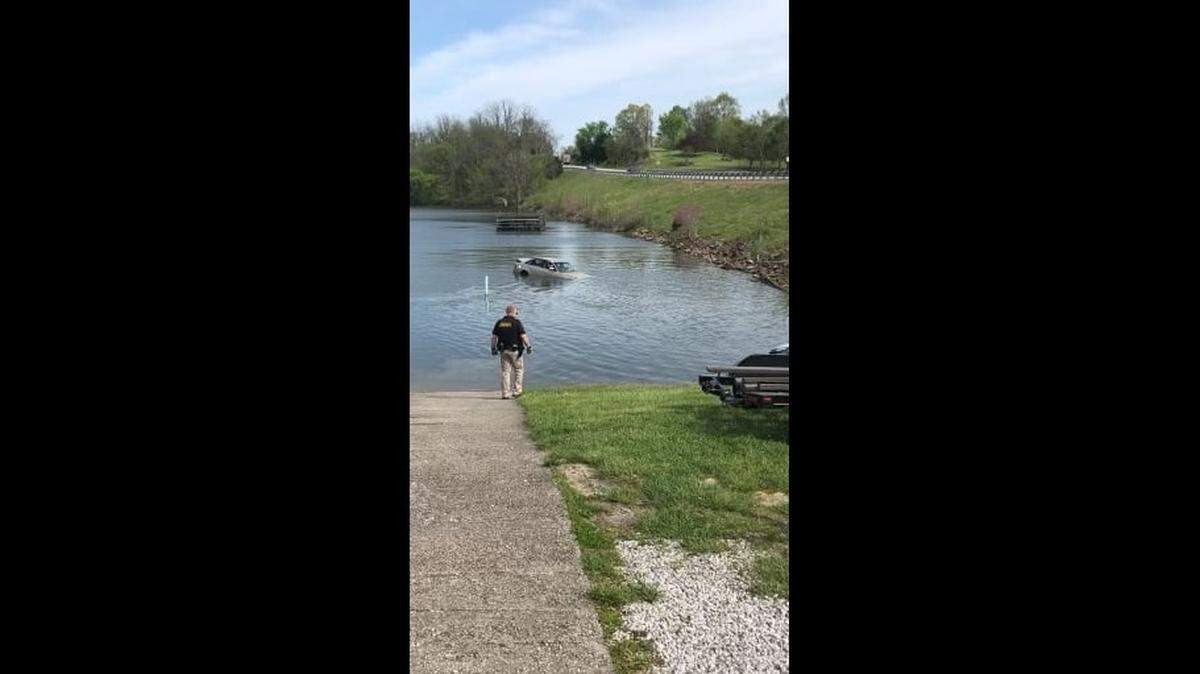 Sheriff’s deputies in Washington County say a man drove his car into Willisburg Lake after being confronted by law enforcement on Tuesday, April 27, 2021.
