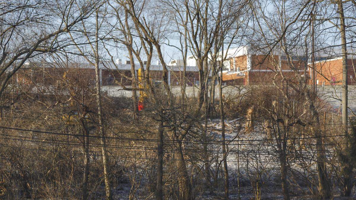 An area behind Tates Creek High School is being cleared in preparation for the construction of a new school.