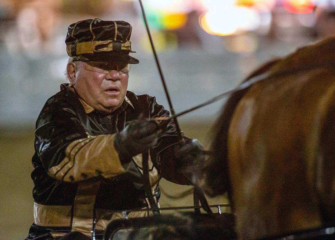 Actor William Shatner competed in the 89th annual Rock Creek Horse Show in the Amateur Roadster to Bike category June 6, 2023 at the Rock Creek Riding Club near Seneca Park in Louisville, Ky.