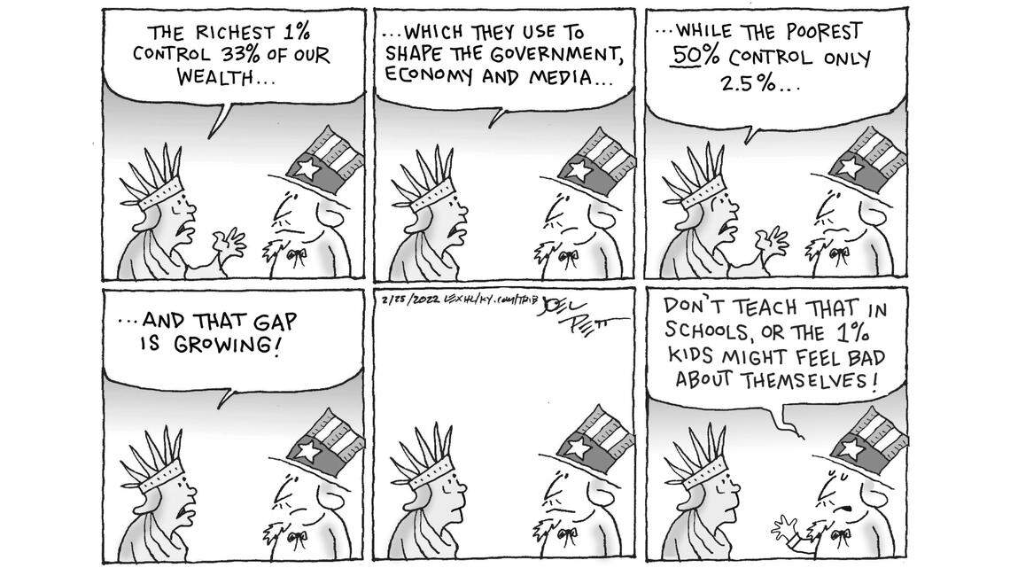 This cartoon was part of Joel Pett’s winning entry in the RFK Journalism Awards.