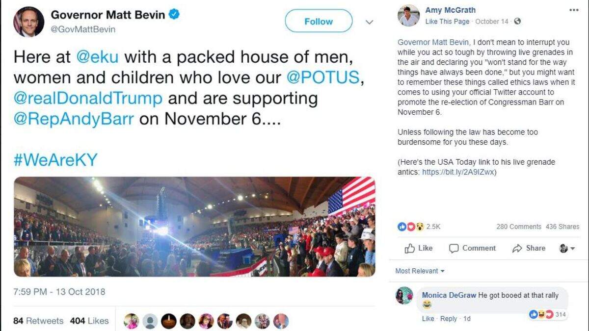 Democrats file ethics complaint against Bevin over tweet | Lexington ...