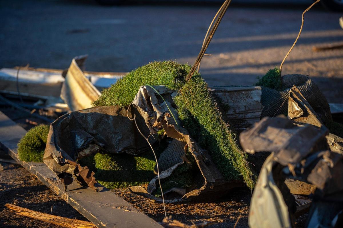 Three of Luis ‘Chili’ Pardo’s four buildings that he co-owns with his wife Maria Mercado -- a detail shop, a indoor soccer facility and a storage space that used to be a South American restaurant -- were destroyed by a tornado that struck Mayfield, Ky., on Friday night.