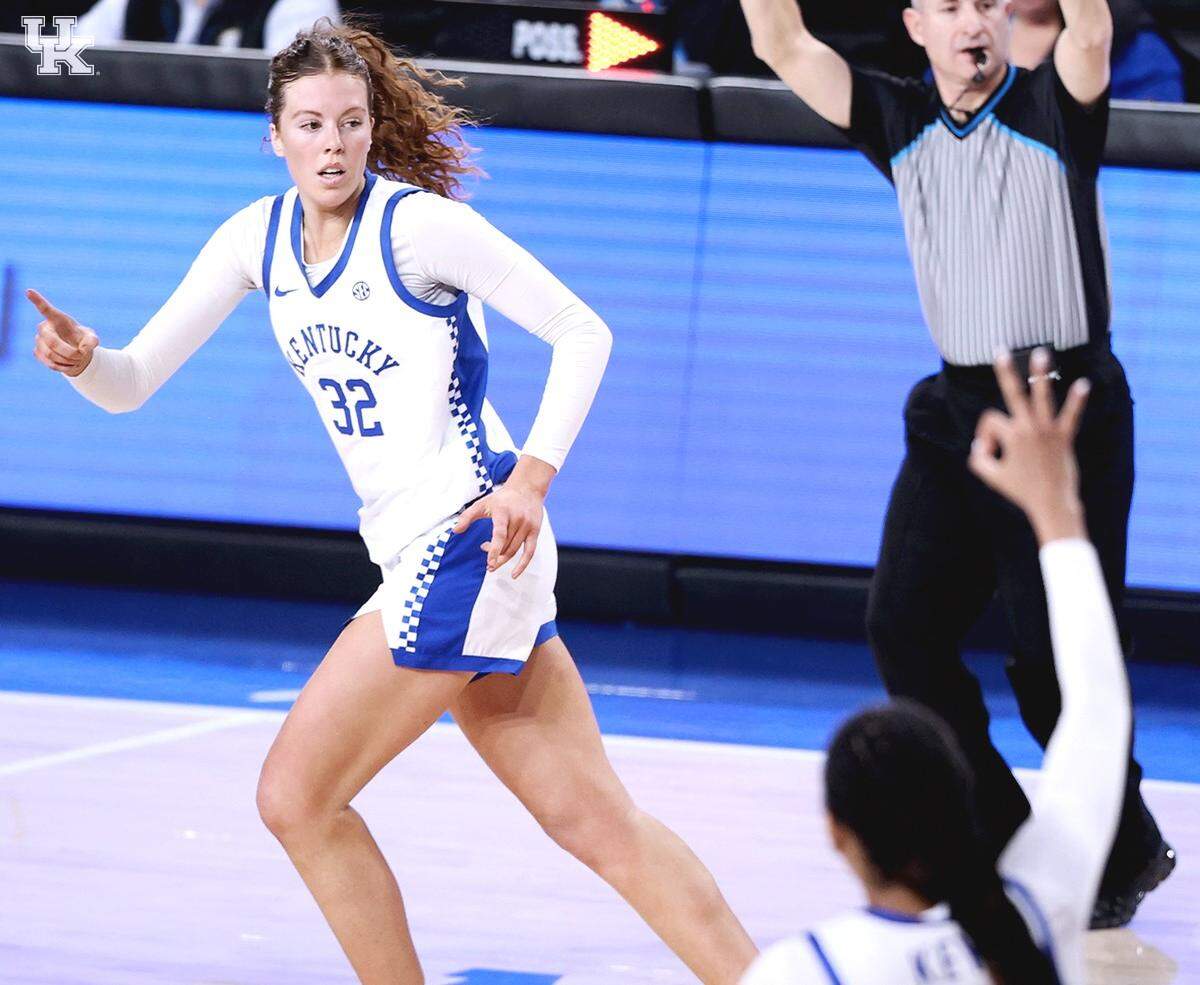 Amelia Hassett, who had totaled seven points in UK’s previous three games while battling an illness, scored 14 on Sunday. Hassett made four 3-point baskets in seven attempts.
