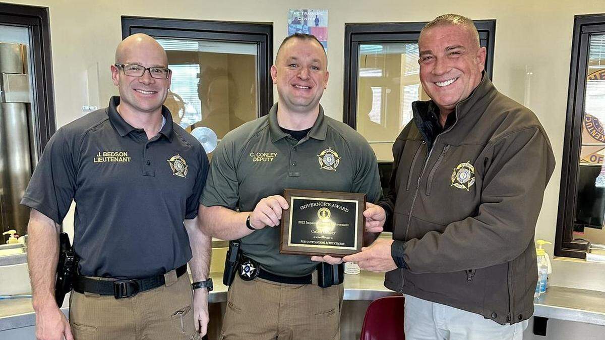 Caleb Conley is recognized as the recipient for the 2022 Governor’s Award for Impaired Driving Enforcement.