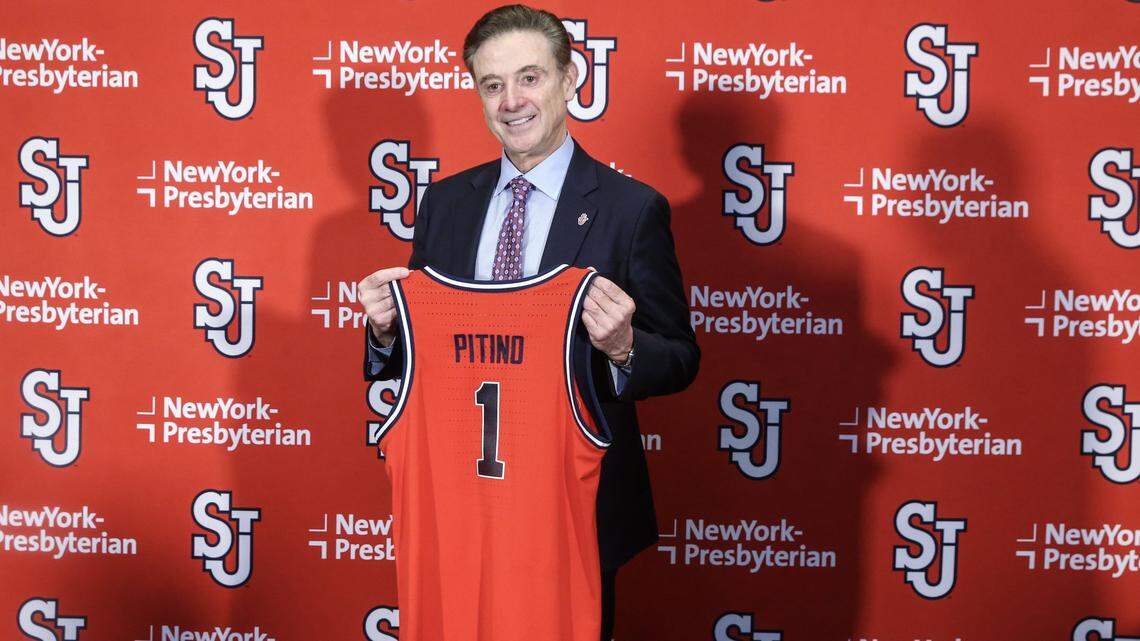 Rick Pitino was introduced as the new head coach at St. John’s on March 21 at Madison Square Garden.