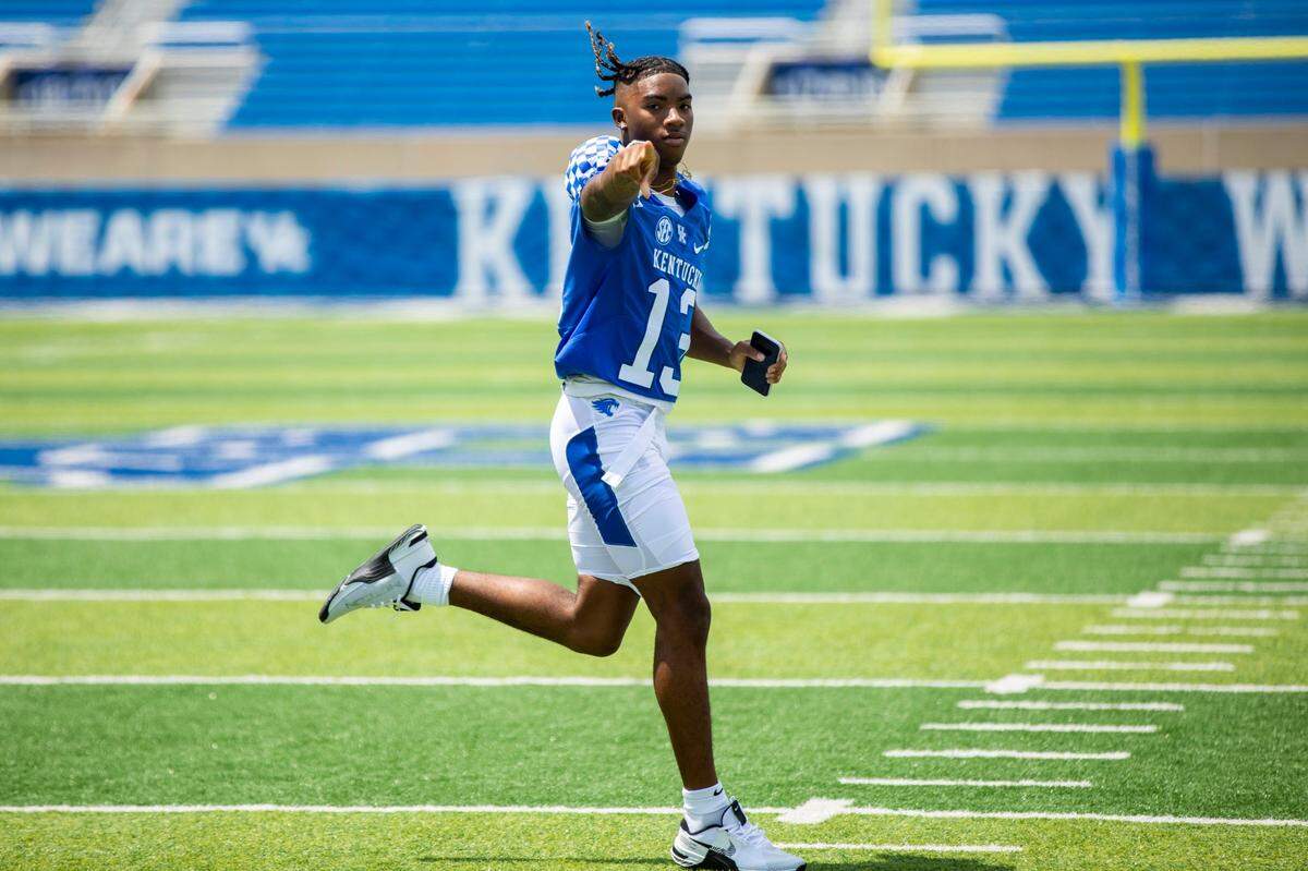 Kentucky freshman Jordan Anthony is one of the fastest young sprinters in the world. After football season is over, he hopes to get a chance to display those talents for UK’s track and field team.
