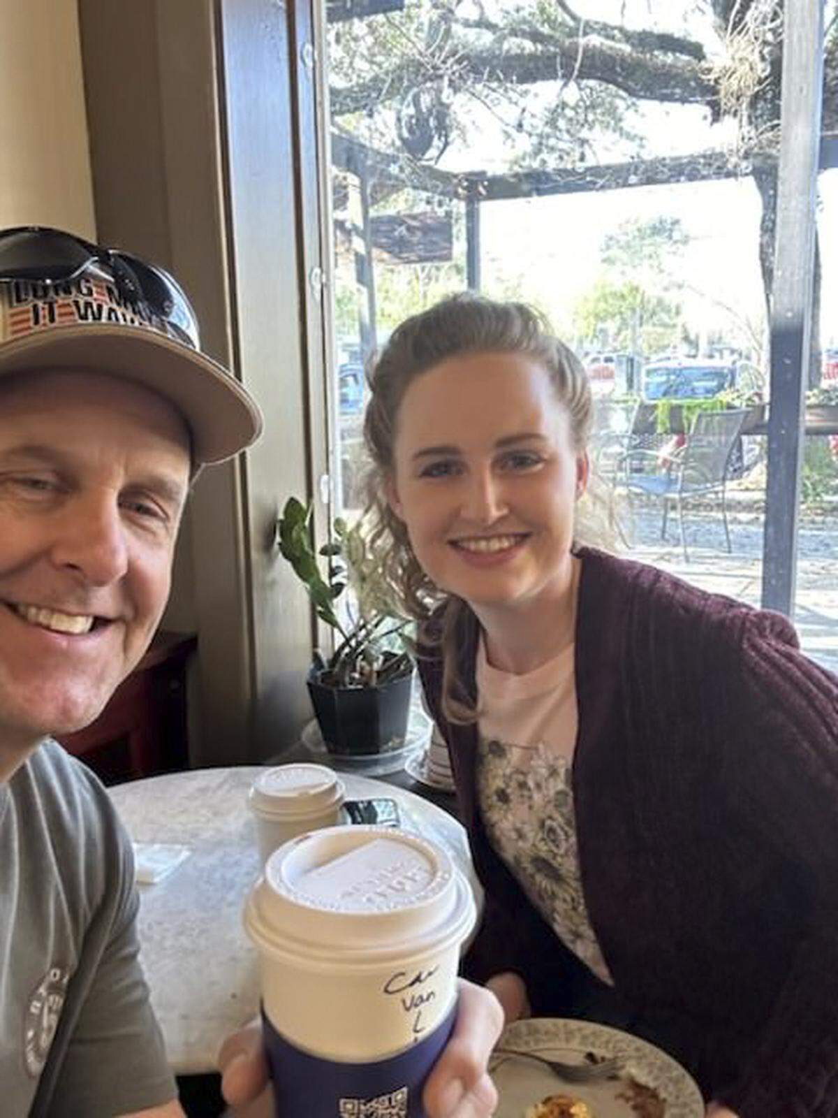 Former Kentucky men’s basketball player Todd Svoboda, left, having coffee with his oldest daughter, Dahlia. On July 11, Svoboda, 52, had his right leg amputated above the knee due to infection. Of his life going forward, Svoboda says, “I still want to be active and still do things like I have always done.”