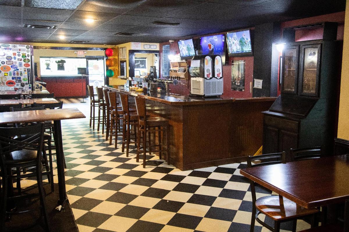 The dining space and bar at the original Apollo Pizza in Richmond, Oct. 22, 2021. Apollo Pizza has a wide beer selection including options to carry out six and four packs.