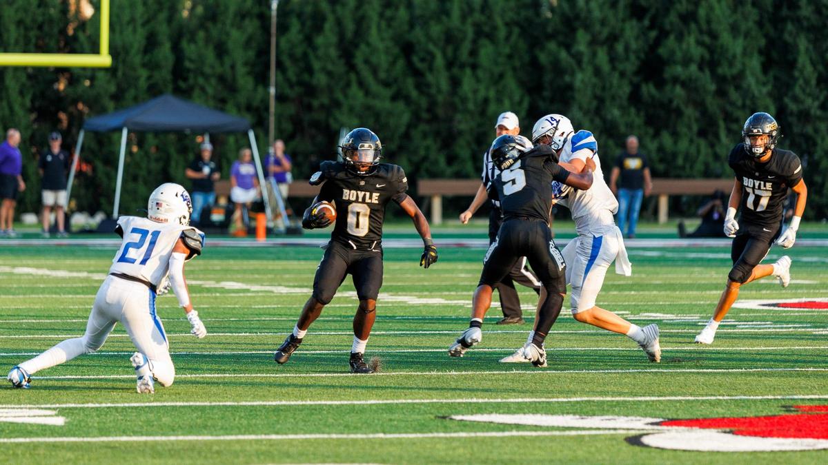 Boyle County running back Demauriah Brown led the Rebels with 116 yards rushing, including three touchdowns, in a 35-13 win against Lexington Christian in the Rafferty’s Bowl at WKU.