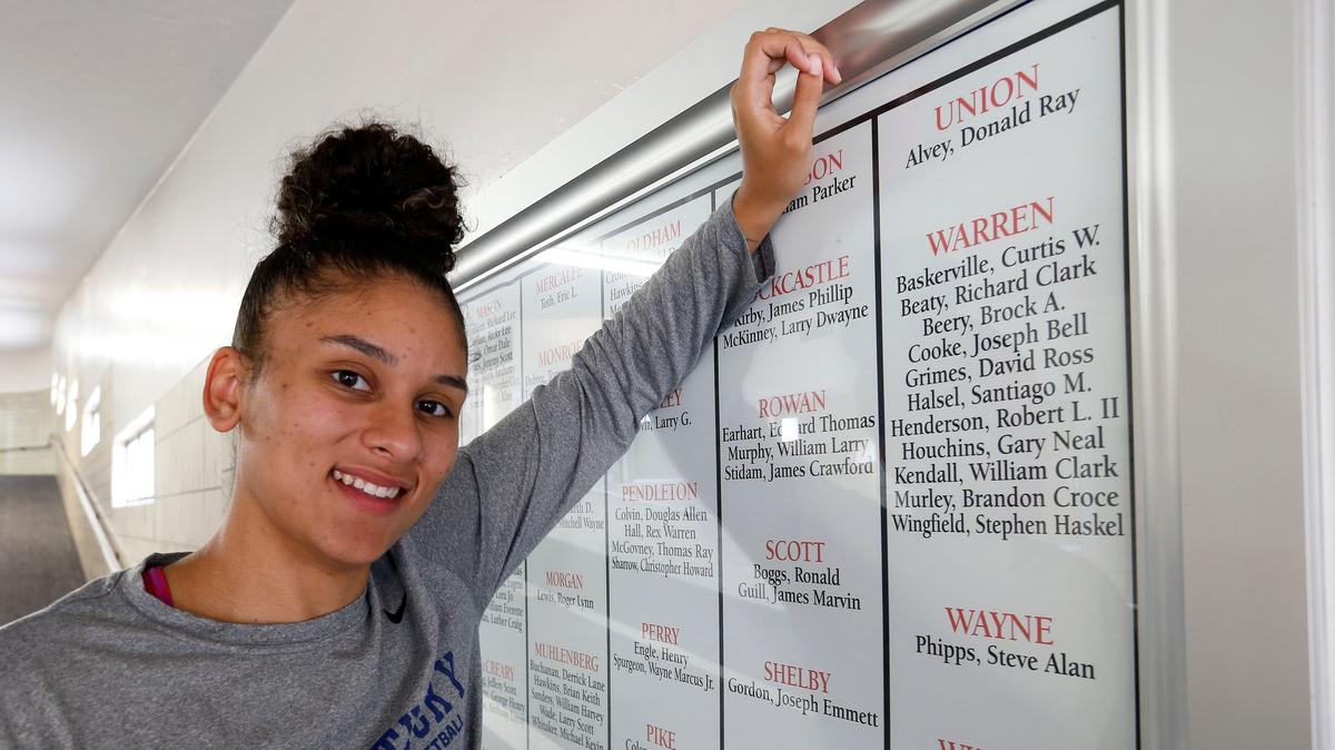 University of Kentucky women’s basketball player LaShae Halsel stood next to the name of her father in Memorial Coliseum. Her dad, Army Staff Sgt. Santiago M. Halsel, was killed in Iraq in 2006 when an improvised explosive device detonated while he was on patrol as part of Operation Iraqi Freedom.