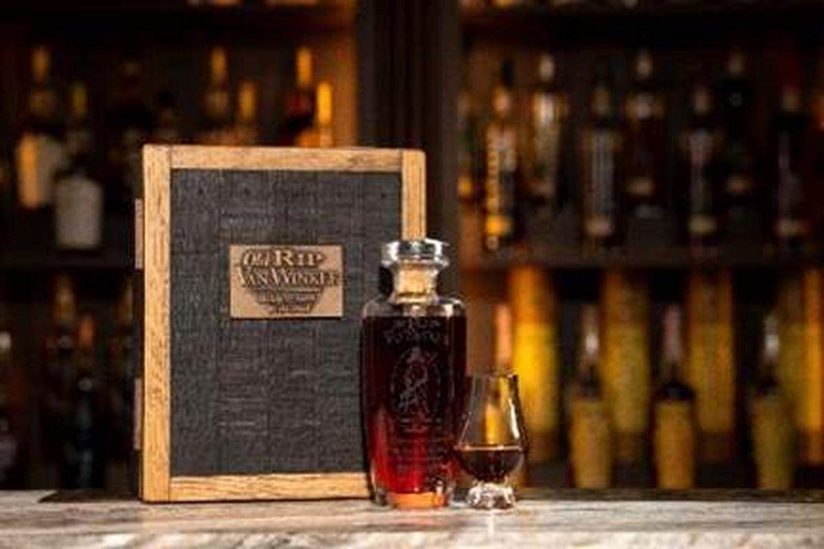 A rare bottle of Old Rip Van Winkle 25 Year Old Bourbon is being auctioned as part of this year’s Van Winkle family bourbon release. Bidding after less than 12 hours was at $16,000 for the bottle.