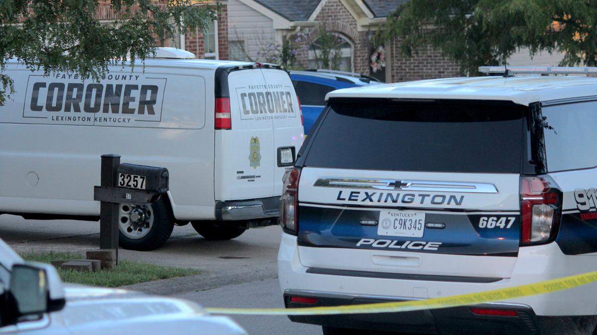 The Fayette County Coroner’s Office and Lexington police respond to the scene of a homicide on the 3200 block of Creek Path Lane on Aug. 15, 2023.