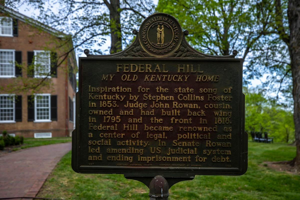 Stephen Foster took inspiration for his song, “My Old Kentucky Home,” at Federal Hill.