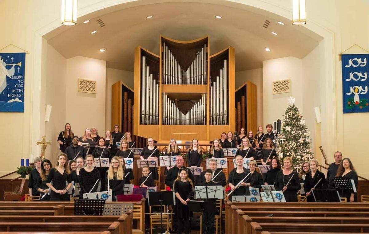 Firebird Chamber Ensemble flute choir will perform their annual holiday concert.