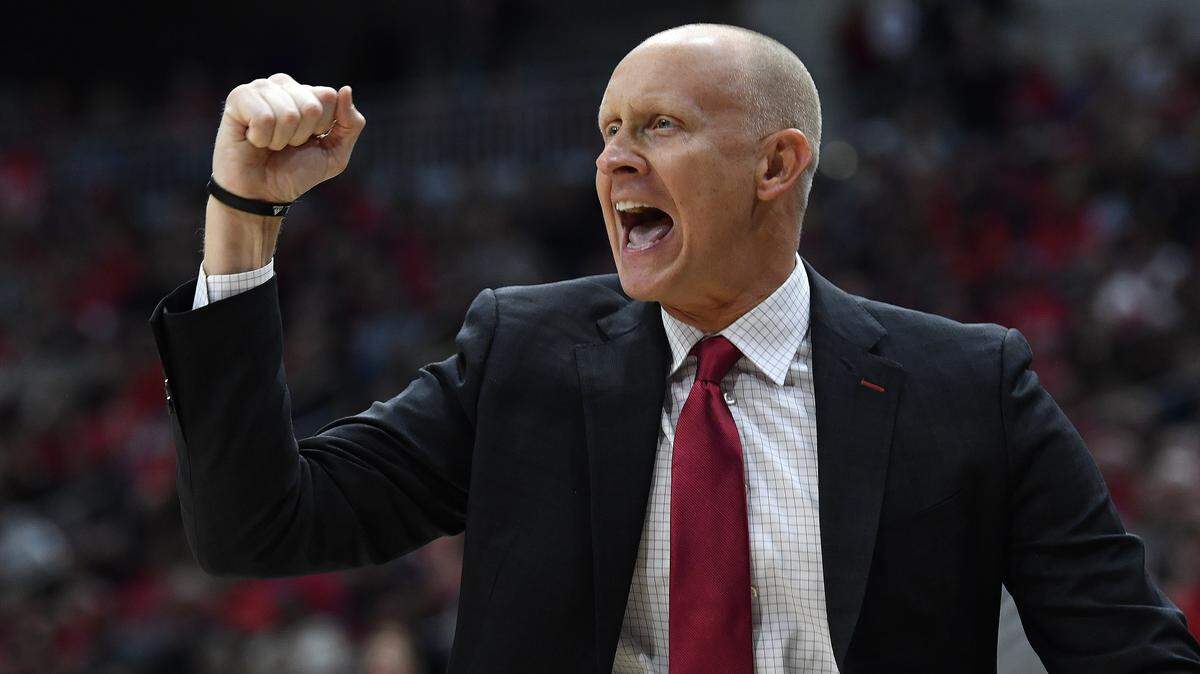 Louisville coach Chris Mack and his Cardinals were scheduled to play at Syracuse on Wednesday, Feb. 3, 2021. The game has been postponed because of COVID-19 issues.