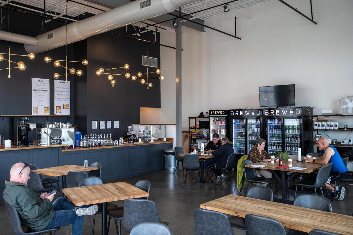 Customers at Brewed in Lexington on Tuesday. Earlier in the day, the Lexington-Fayette County Health Department had ordered the establishment closed.