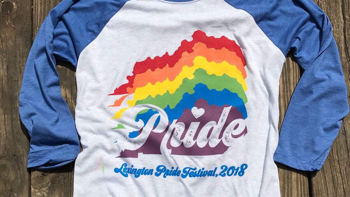 This year's Lexington Pride Festival merchandise includes this Kentucky pride tee, available Saturday at the event in downtown Lexington.