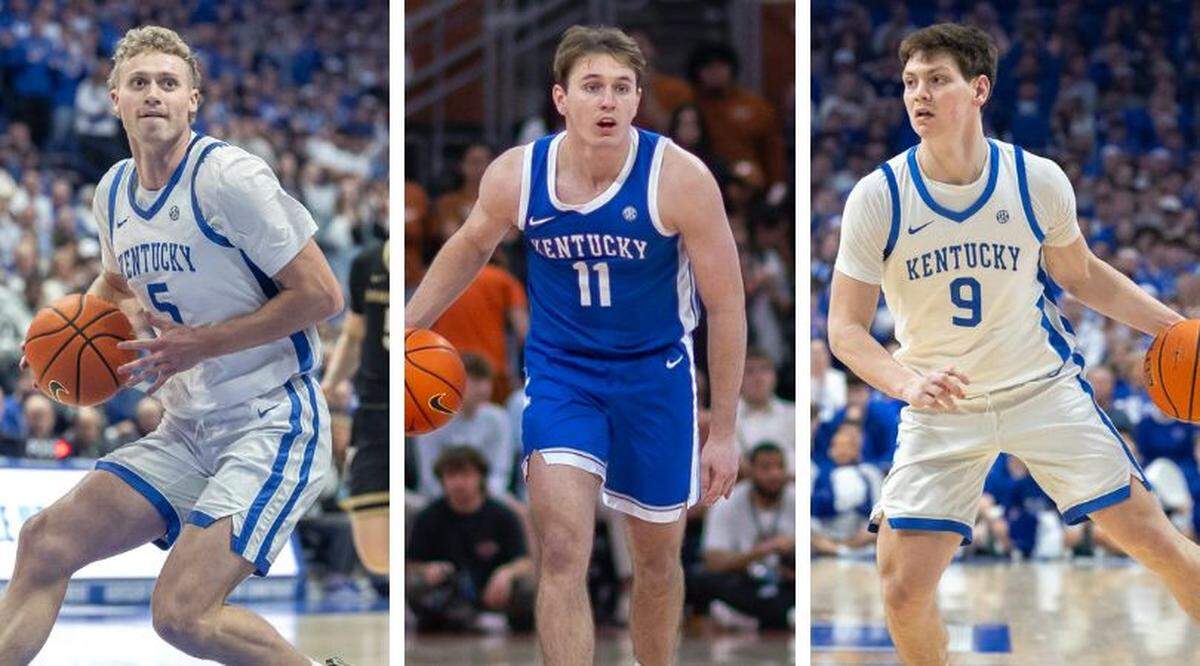 Collin Chandler, left, Travis Perry, center, and Trent Noah have all contributed as freshmen for Kentucky this season.
