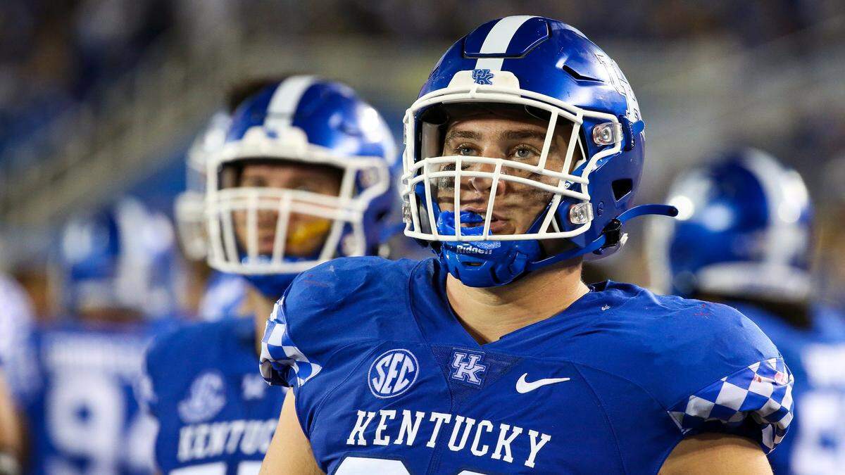 Former Fredrick Douglass High School star Jager Burton is moving from guard to center as Kentucky seeks to rebuild an offensive line that struggled in 2022. “I think it kind of pushes me into more of a leadership role,” the 6-foot-4, 307-pound redshirt sophomore says.