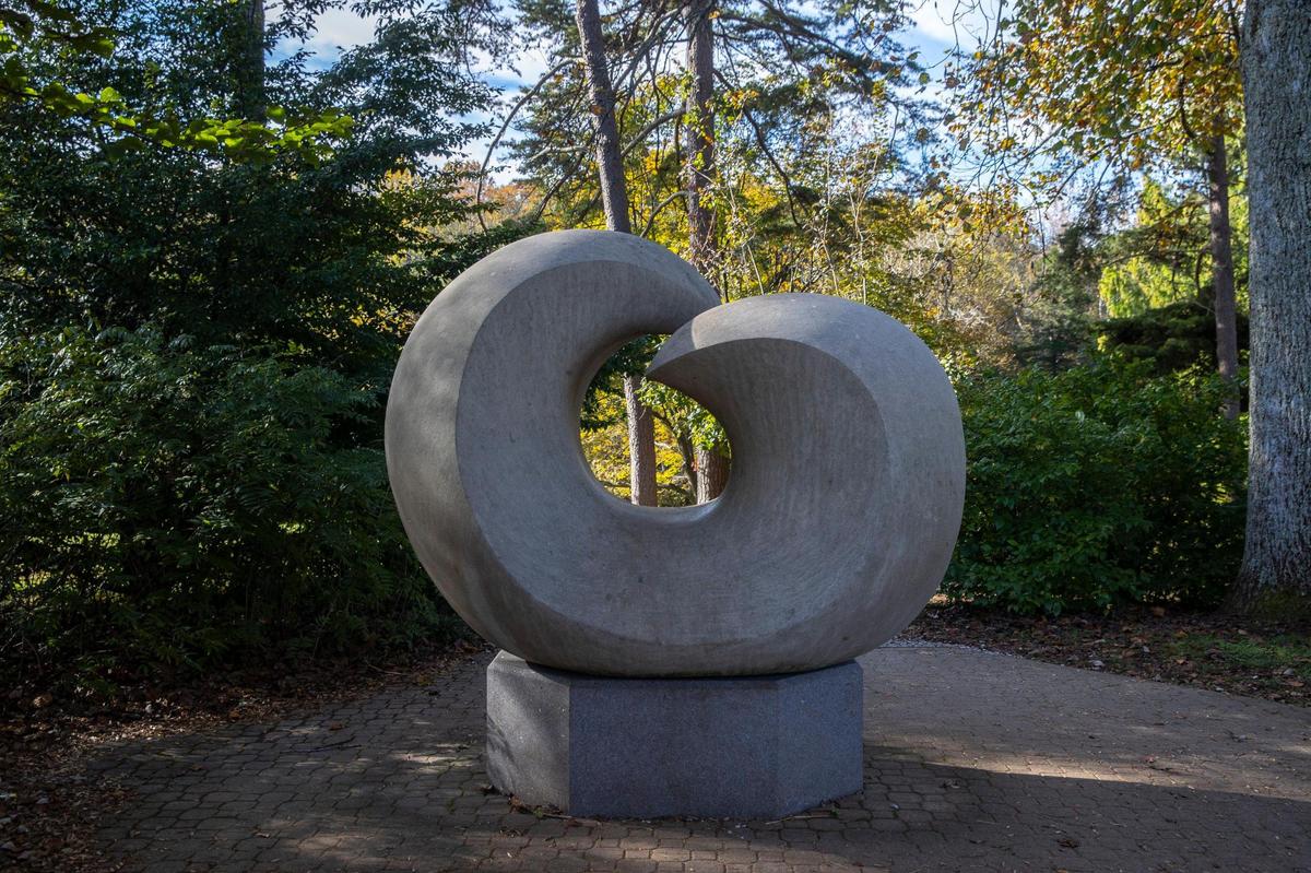 Public art, including Paul Field’s “Untitled,” is on display at the Bernheim Arboretum and Research Forest in Clermont, Ky., on Wednesday, Oct. 27, 2021.