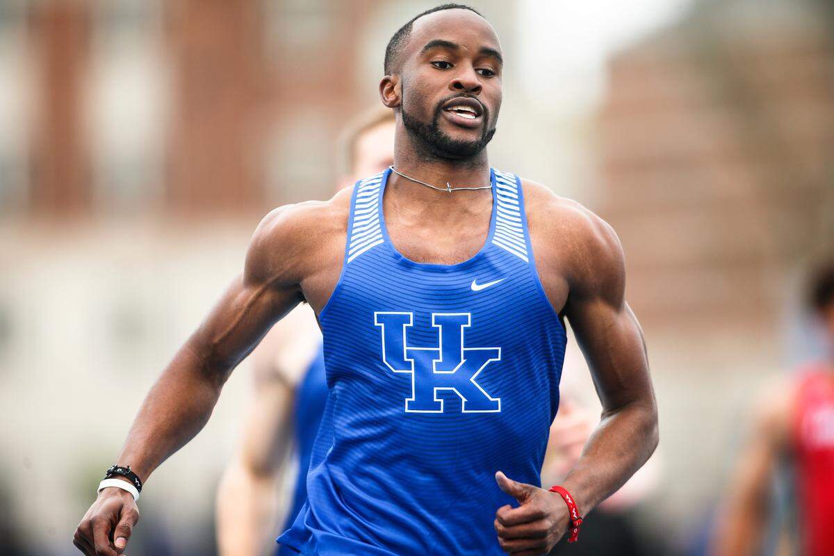 Kentucky’s Daniel Roberts won the 110 hurdles at this year’s SEC Outdoor Championships with a time of 13.07, just ahead of Florida’s Grant Holloway at 13.12.