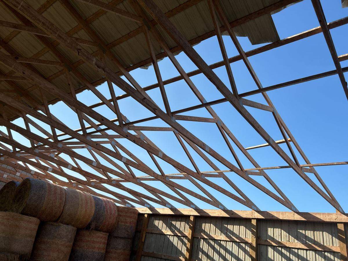 A roof was ripped off a building in Radcliff, Kentucky by an EF-1 tornado on March 30, 2025.