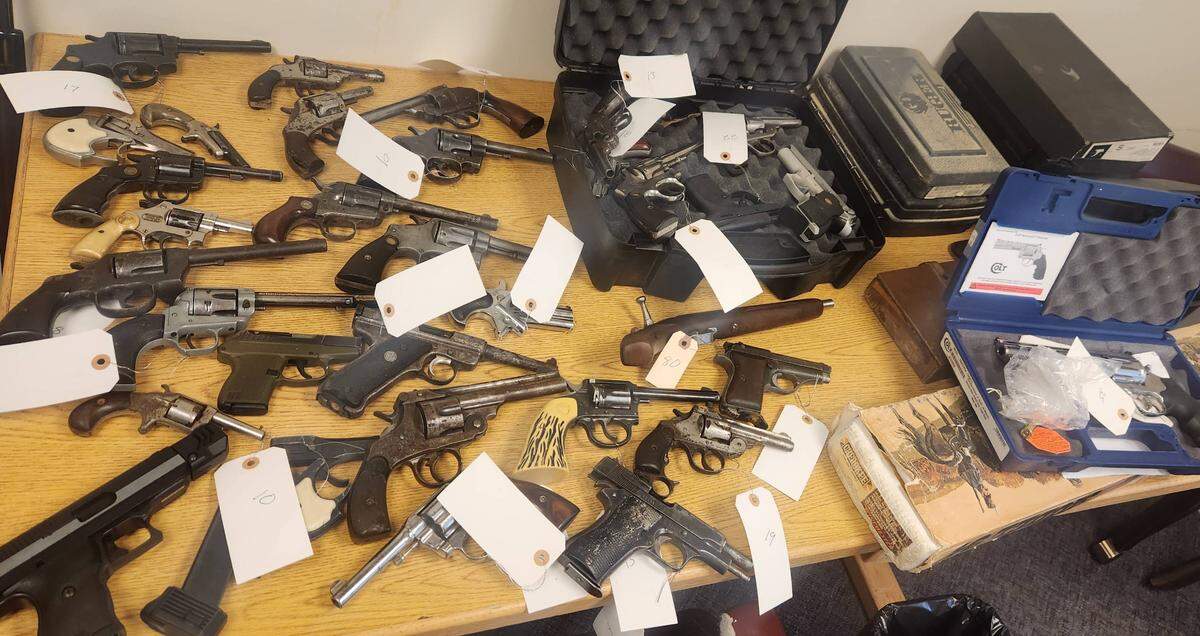 Over 100 guns were seized during an investigation into drug activity by the Laurel County Sheriff’s Office.