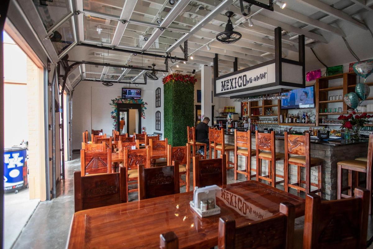 Mexico Mi Amor has a full bar with garage doors that open in warm weather.
