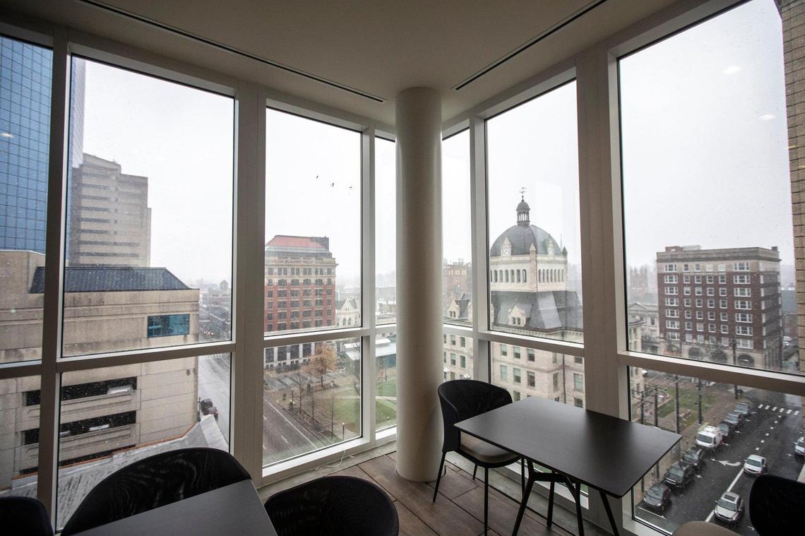 Atop the new City Center Residence Inn is The Infinity: Skybar and Cafe, offering views of the city in downtown Lexington.
