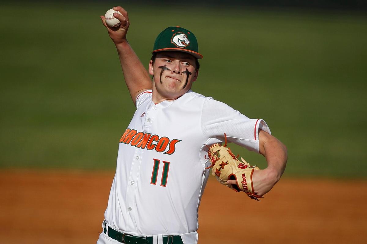 Frederick Douglass pitcher Thomas Howard went toe-to-toe with Sayre’s Raymond Saatman during the first game of Wednesday’s doubleheader. Howard has committed to play at the University of Louisville.