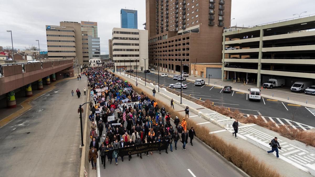 Residents of a Lexington neighborhood awoke to fliers from white supremacist group the KKK Monday, the same day of the city’s Martin Luther King Jr. Day march downtown, seen here in 2023.