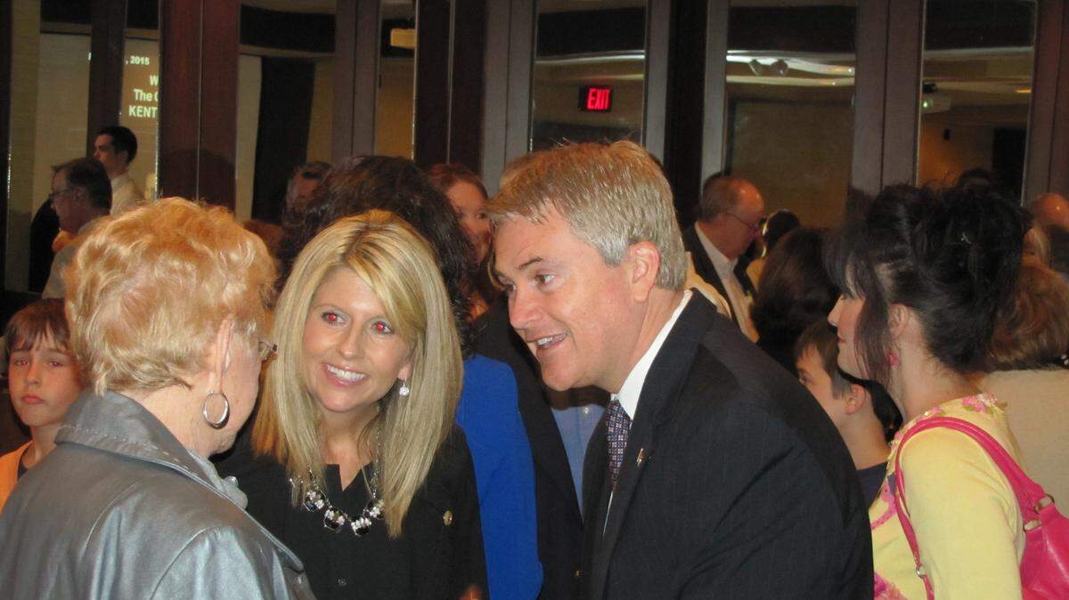 James Comer and his wife, T.J., met supporters in Lexington. Comer said his wide base of support will be obvious in the May 19 primary. "I have never seen a Republican candidate for governor have a better organized ground game," said state Rep. Jeff Hoover.    