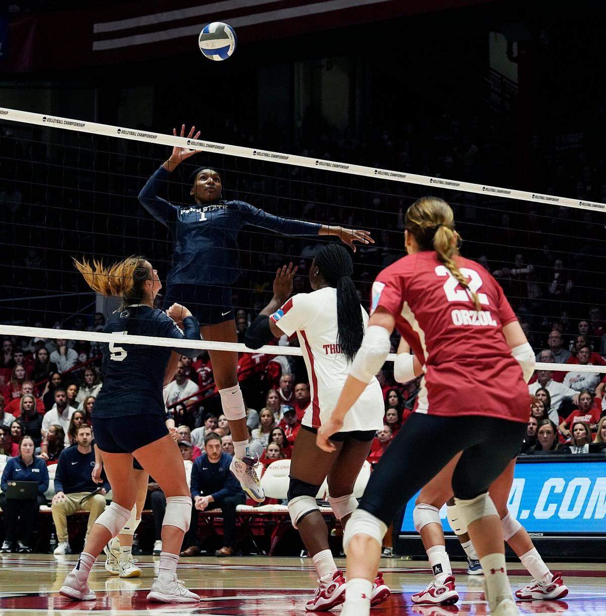 Taylor Trammell (1) spent two seasons at Purdue before playing her final three for Penn State.