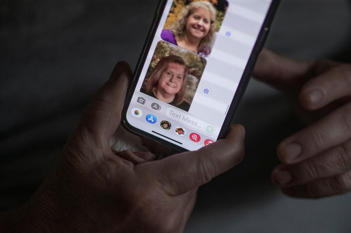 Farmer Edward Baker shows pictures of his wife, Vanessa Baker, on Wednesday, July 19, 2023. Baker’s wife, Vanessa Baker, has been missing since she was swept away by flood waters at their home on Lower River Caney last summer. In January, she was declared dead, bringing the total number of deaths resulting from the flooding to 45.